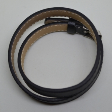 Wickelarmband Kunststoff, schwarz - 1cm x 40 cm (B/L), für 14mm Schiebebuchstaben /-motive ohne Buchstaben/Motive