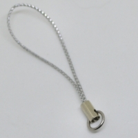 Strip silber mit Ringöse, 60 mm lang, für Karabineranhänger/Charms, ohne Anhänger